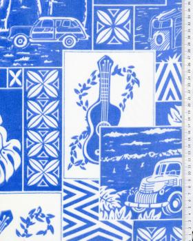 Polynesian fabric PEHE Blue - Tissushop